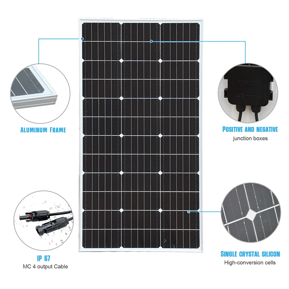 600 Watt 220V 110V Solar Panel Complete Kit System & Off-grid solar panel system 600W and 12V 1000W Pure Positive Wave Inverter