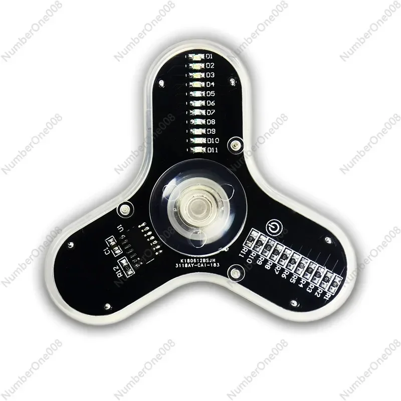 3-Leaf LED Fingertip Spinner DIY Electronic Kit, Soldering Practice STEM Educational Project with Flashing Light & PCB Board