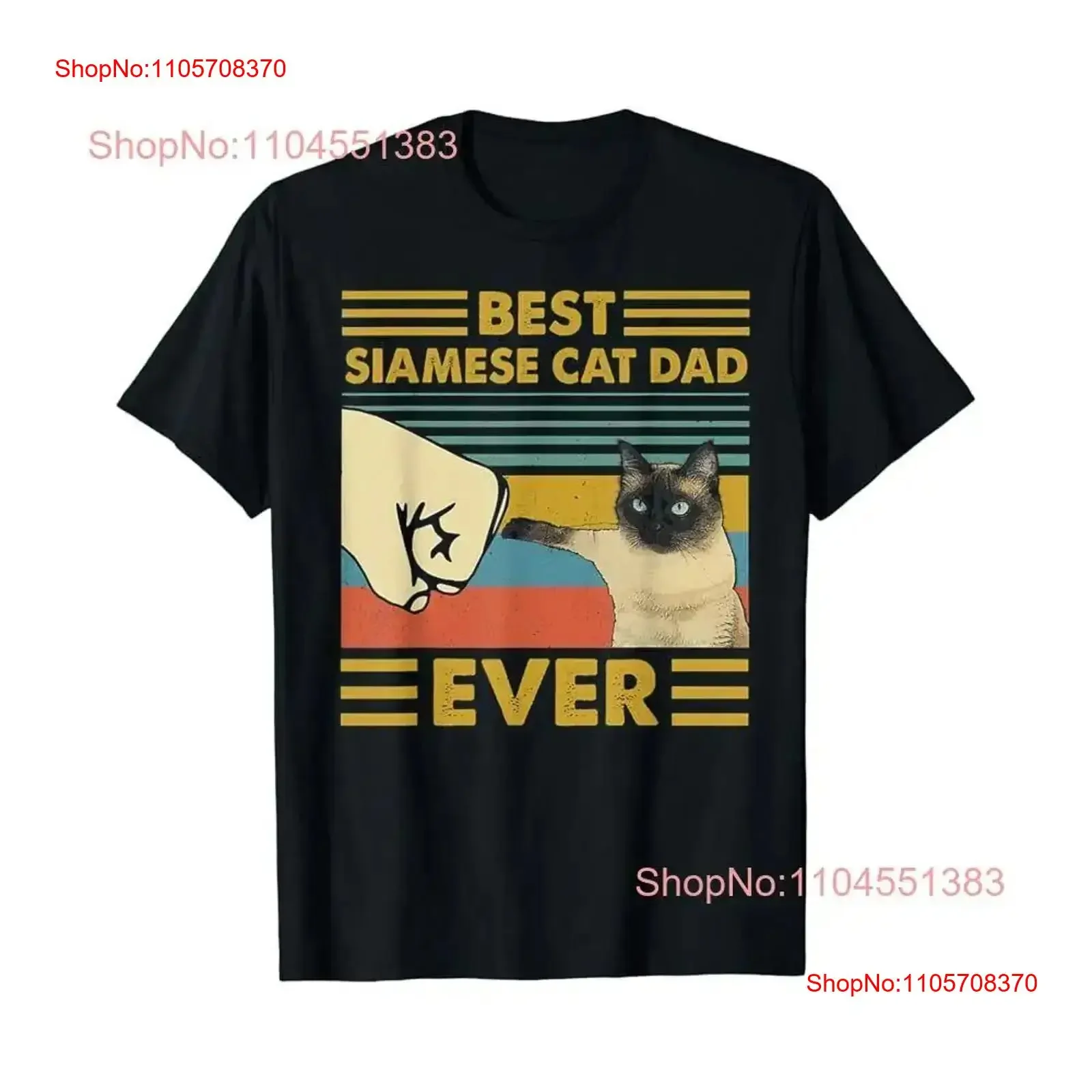 Best Siamese Cat Dad Ever Retro Vintage Sunset T Shirt vintage Washed Versatile Breathable Unisex Comfortable Slightly graphic