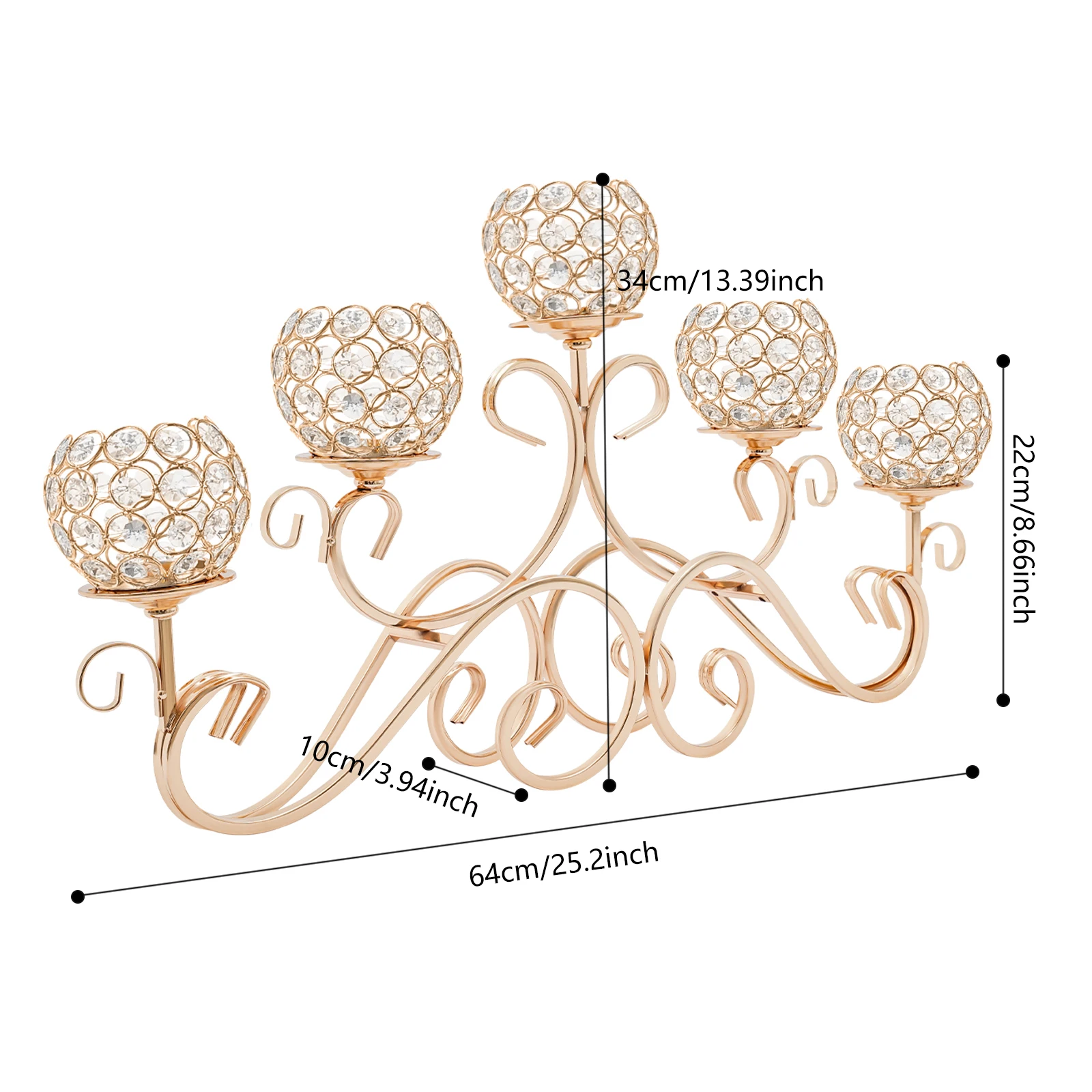 5암 크리스탈 캔들 홀더, 크리스탈 캔들 홀더, 캔들 홀더