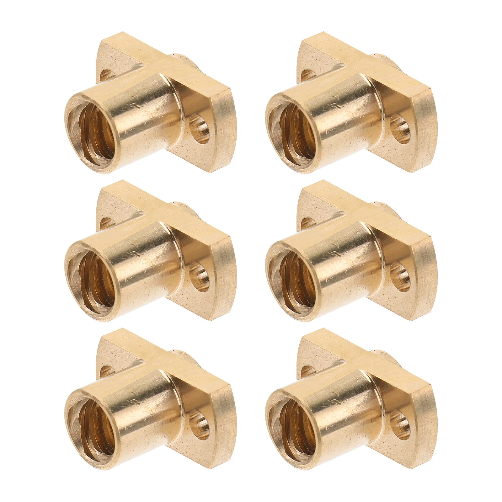 

6Pcs T8 Lead Screw Nut Brass Trapezoidal Thread for 3D Printer High Reliability Stable Performance Easy Install Low Noise Long