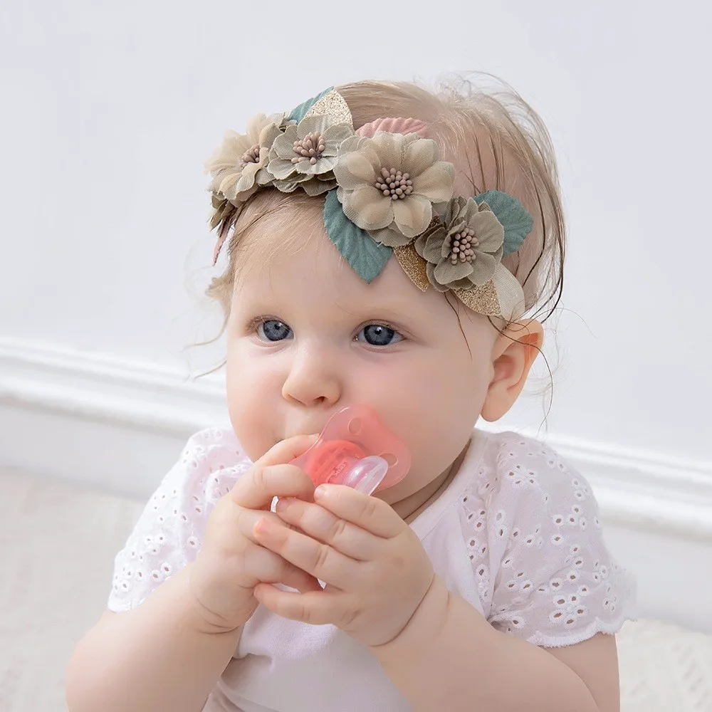 Fashion Florals Headband Newborn Baby Elastic Princess Hairbands Child Kids Hair Accessories Photography Prop Infant Headwear