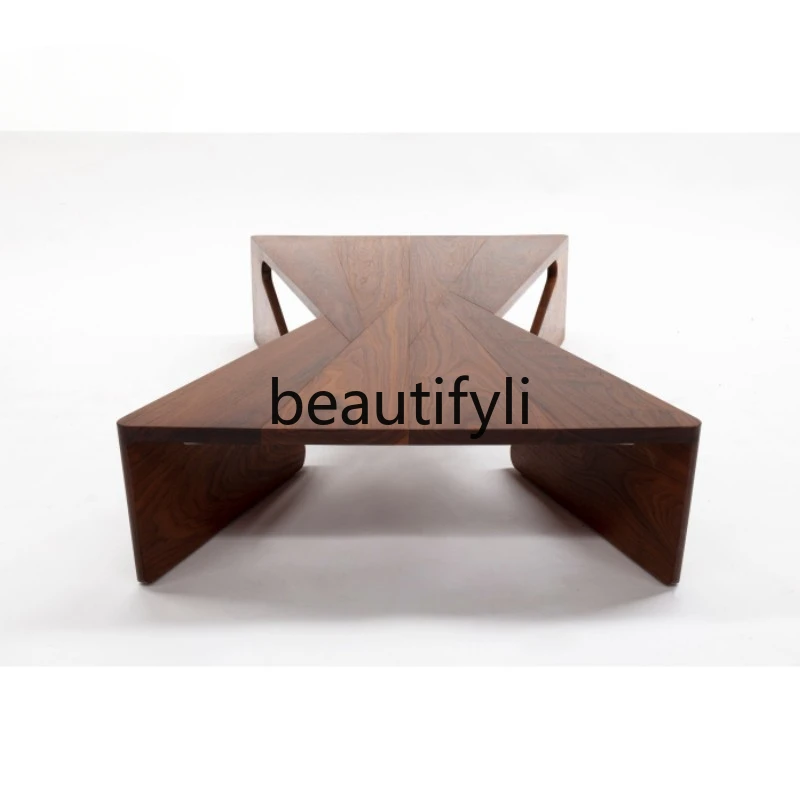 Black walnut log coffee table special-shaped all-solid wood tea table modern high-end furniture