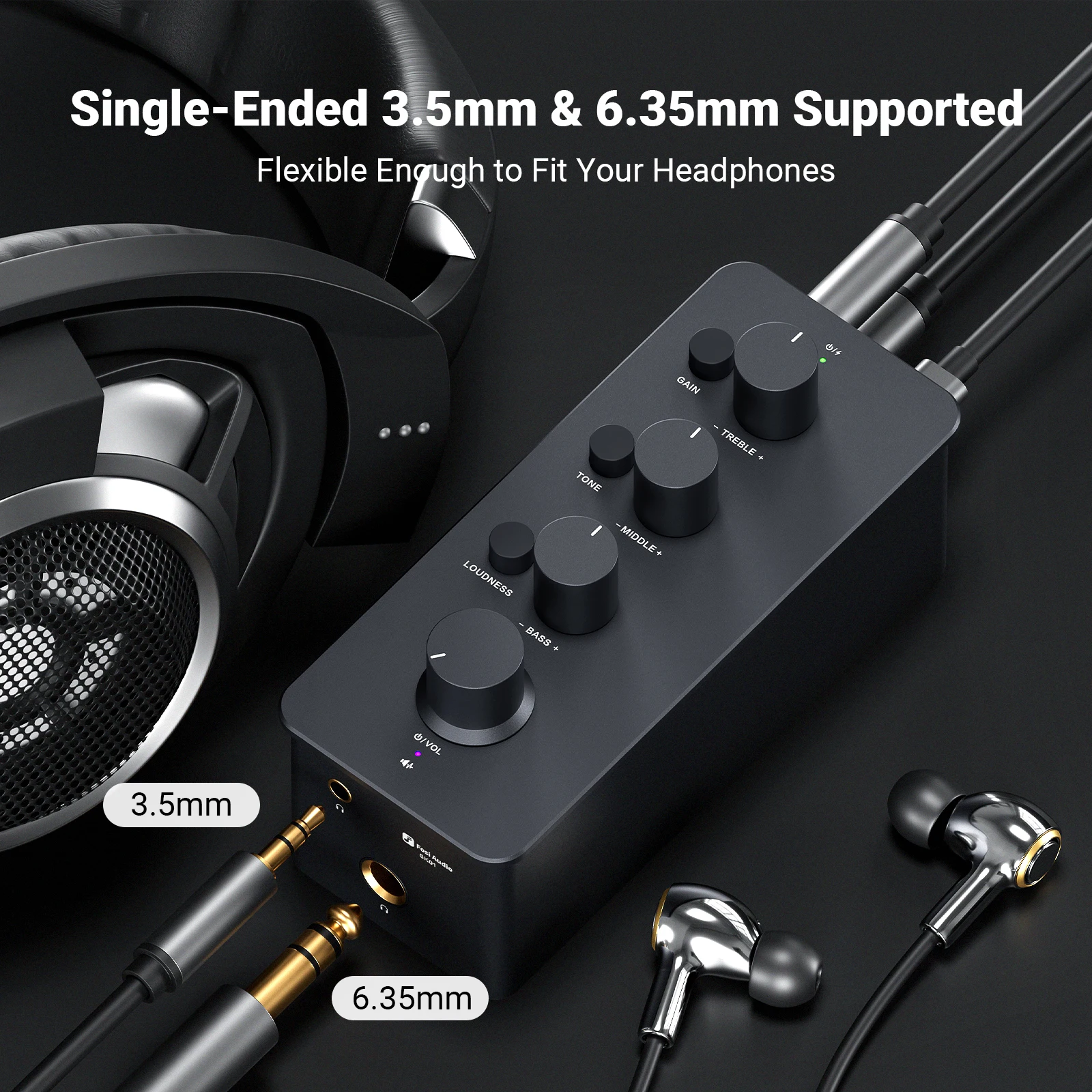 Fosi Audio SK01 헤드폰 앰프 및 프리앰프 2 in 1 헤드폰 이어폰, 파워 앰프, 액티브 스피커용
