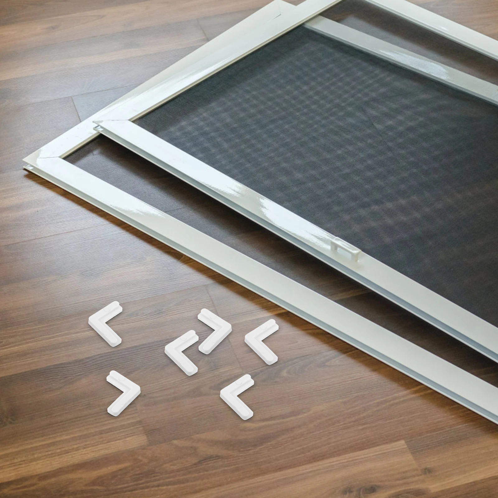 

10pcs White Brackets Corner Braces for Window Screens Screen Doors Plastic Rustproof Small L-Brackets Hardware