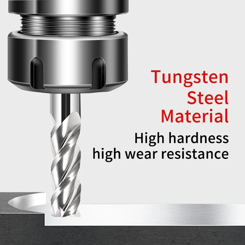 Fresa per raggio angolare in carburo Chowmaster 3F non rivestita R Bullnose fresa in carburo di tungsteno per utensili da taglio CNC in alluminio