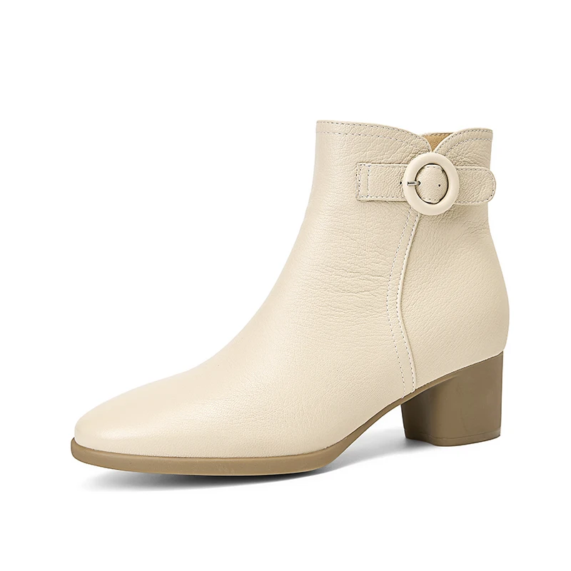 

AIYUQI Women's Ankle Boots 2025 New Fashiona High-heel Women Short Boots Large Size Round-Toed Female Dress Boots