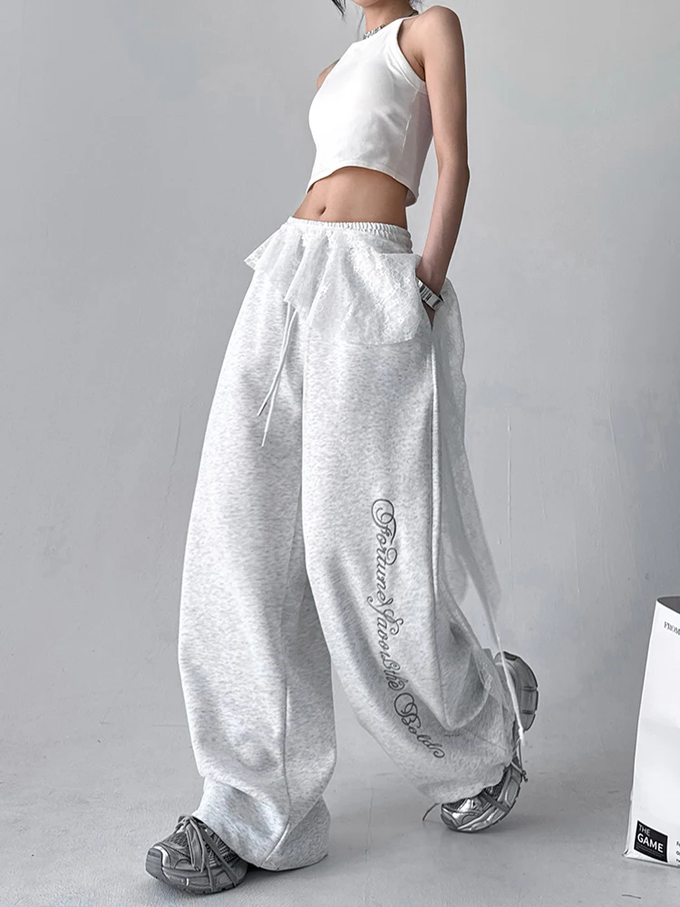 Spodnie damskie z wysokim stanem, szerokie nogawki, luźny krój, odzież sportowa do tańca, letnie, nowe, proste spodnie typu straight tube, styl Muyuzi.