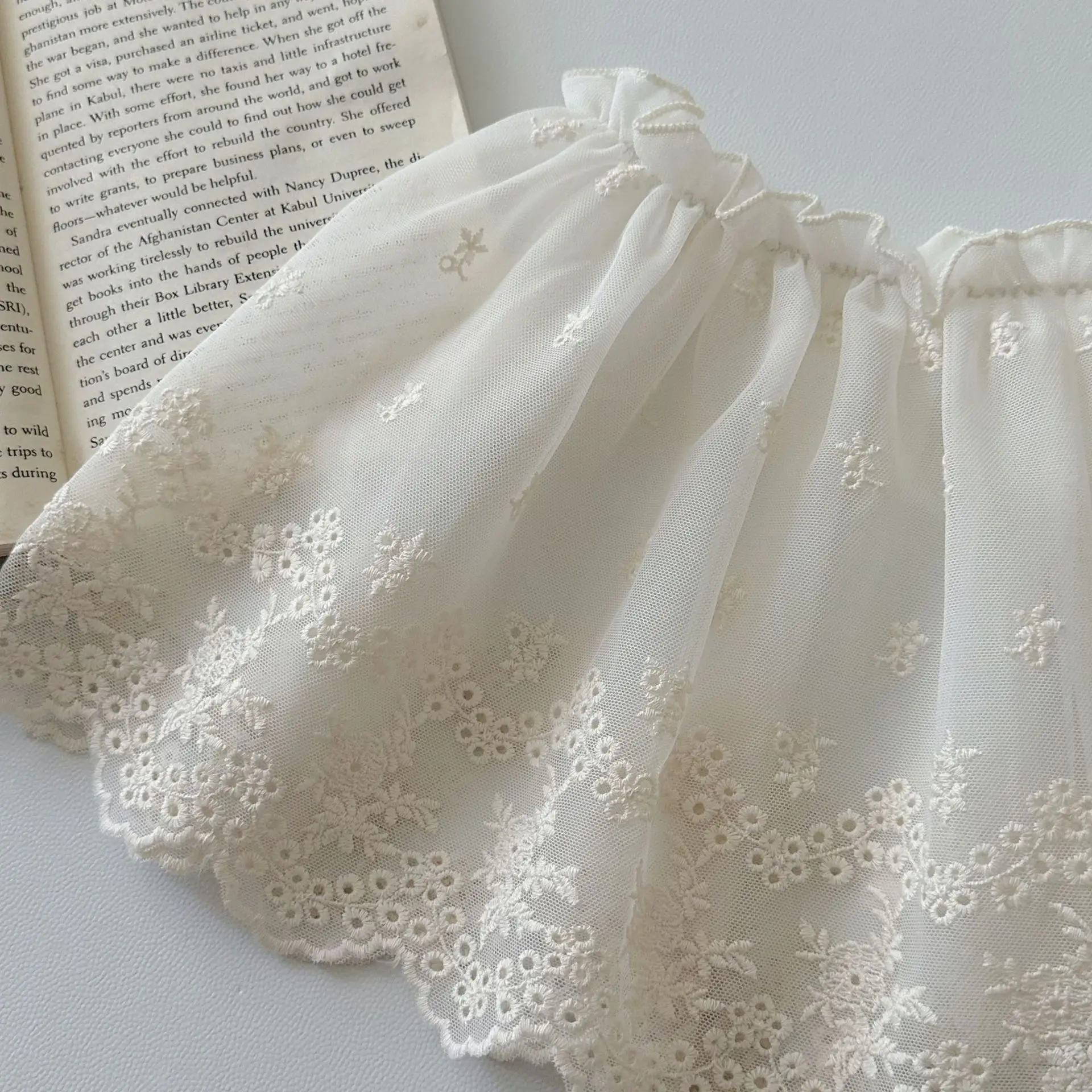 Summer Girl Children Lace Embroidery Flower Mesh Princess Skirt Baby Solid Hollow Out Casual Skirts Kid Clothes Accessories