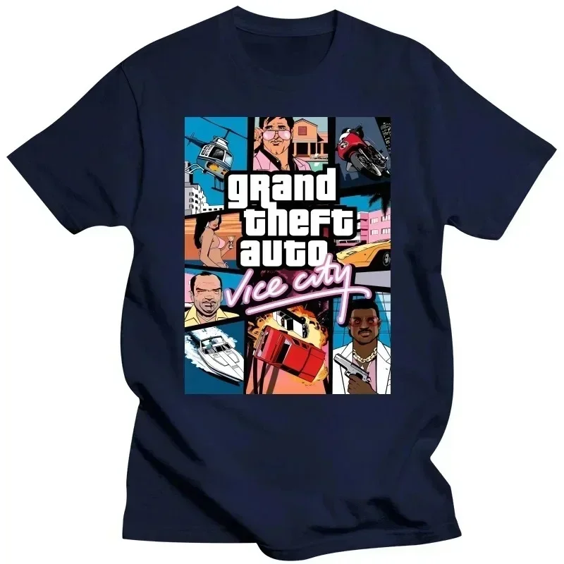 

2024 Grand Theft Auto Vice City Print 100%Cotton T-Shirts GTA Game Men Women Casual T Shirt Harajuku Unisex Tees Tops Clothing