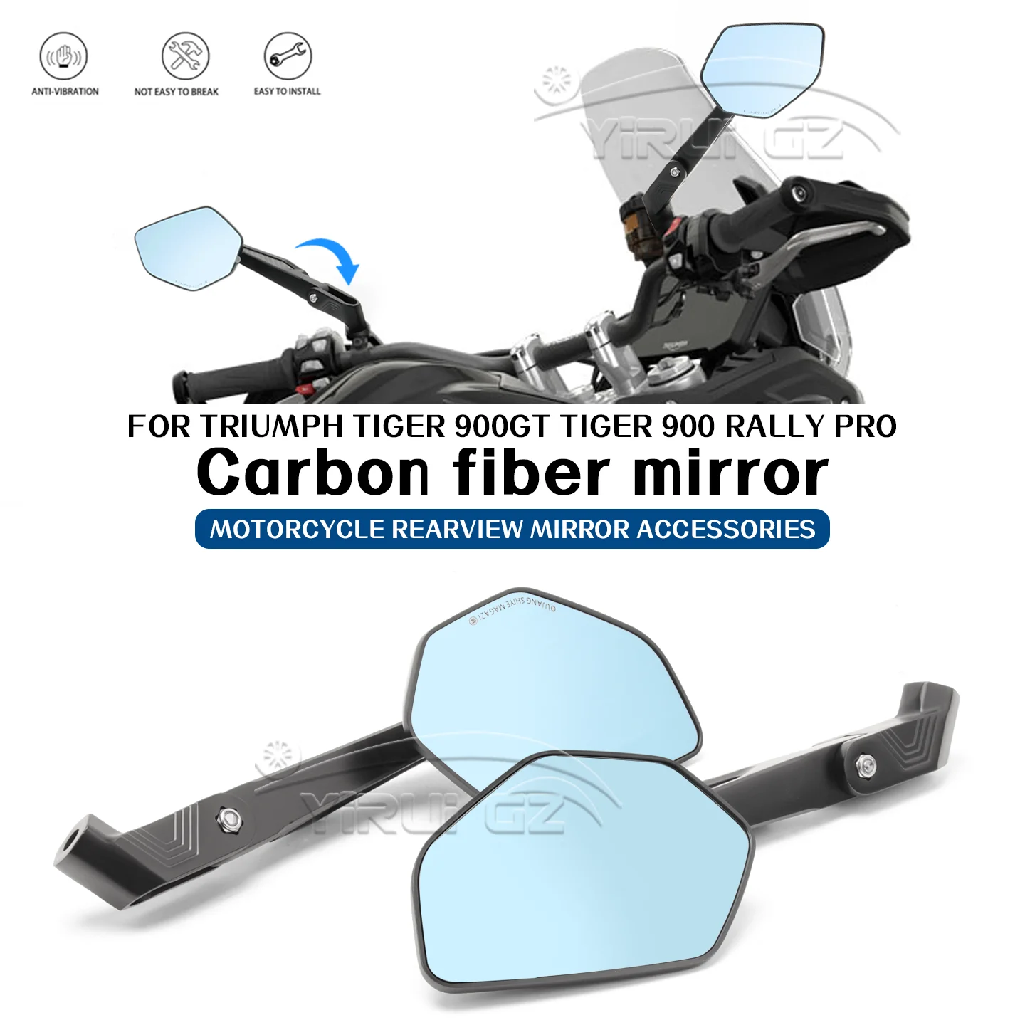 

FOR Triumph Tiger 900GT 900 RALLY PRO 900 Motorcycle rearview mirrors Rearview Side Mirror Foldable mirror rod anti-glare mirror