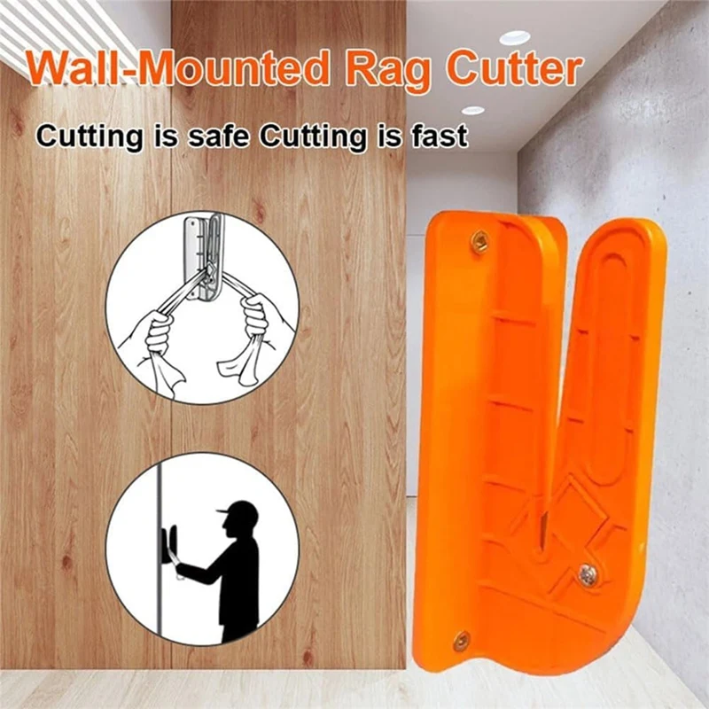 Wall-Mounted Rag Cutter,The Orange Rag Cutter,Rag Cutter Wall Mount,Easily Cut Old Sheets,T-Shirts,Sheepskin Cloth 2Pcs