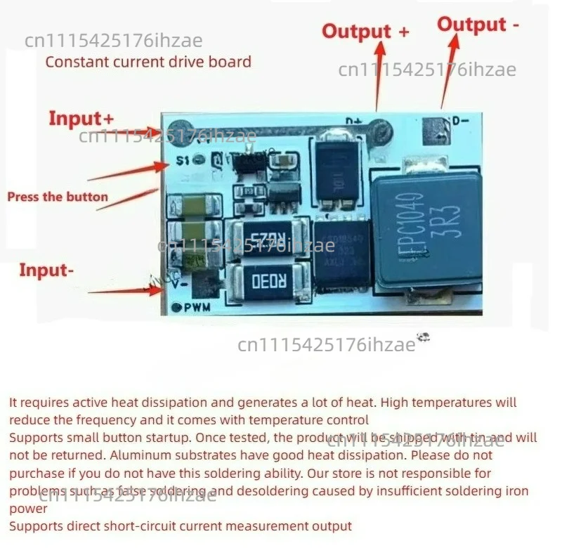 laser constant current drive board 15A used for 10W 30W IPG 70W 80W 90W Raycus 120W Chuangxin 130W
