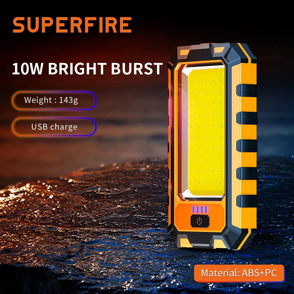 SuperFire G25 COB Work Lights Led lantern portable rechargeable lamps 3000mah Magnet Camping For Repairing Emergency Flashlights