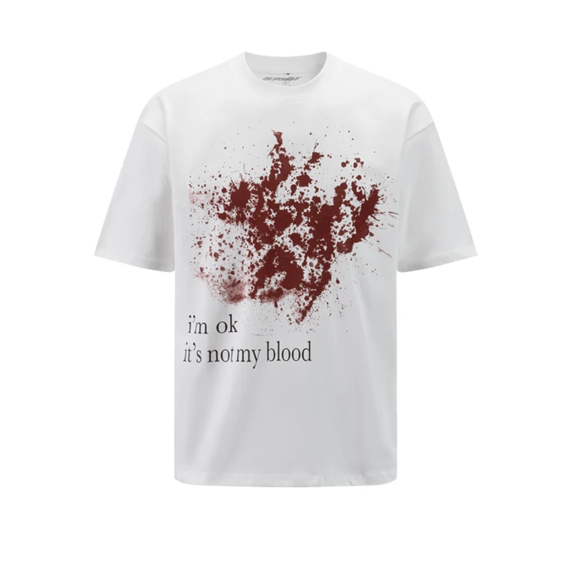 New 24 Men KEN CARSON I'M OK It's Not My Blood T Shirts T-Shirt Hip Hop Skateboard Street Cotton T-Shirts Tee Top US size N135