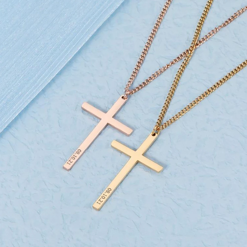 Christian Gifts, Personalized Baptism Gifts Custom Cross Necklace, Cross Gifts Christian Cross Jewelry Baptism Gifts