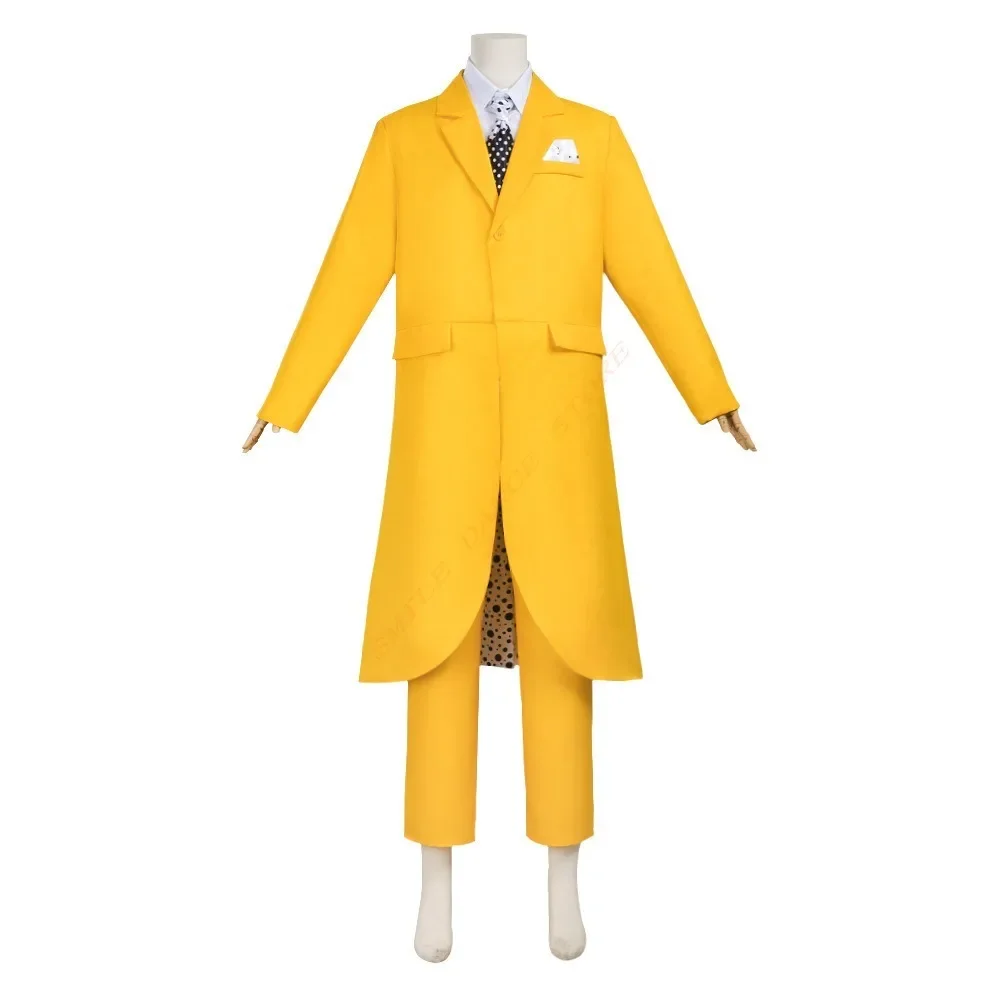 زي تنكري لفيلم القناع جيم كاري زي أصفر للحفلات الكرنفالية قبعة قناع أخضر ملابس دعائم المهرج للهالوين