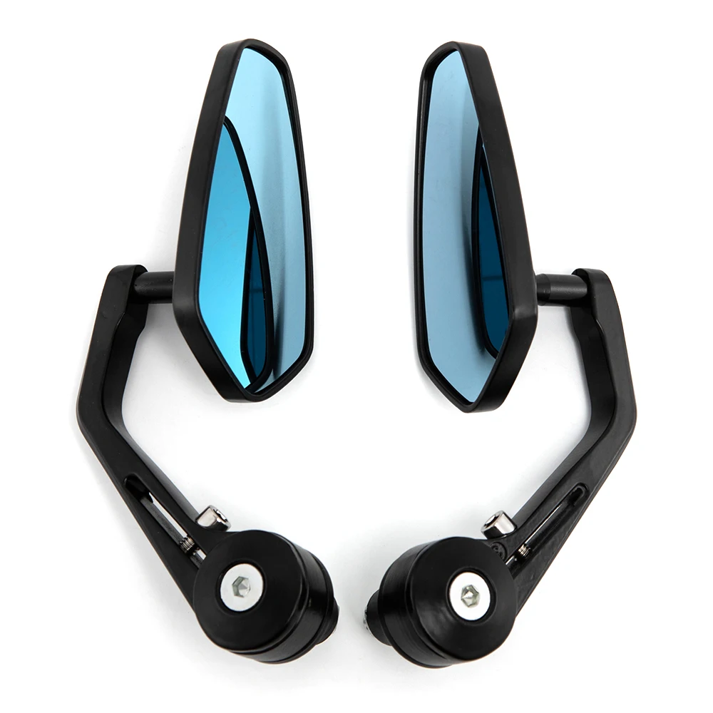 

Universal CNC Aluminum Motorcycle Handlebar Rear View Mirrors Blue Anti-glare Mirror for Honda Yamaha Suzuki Scooter