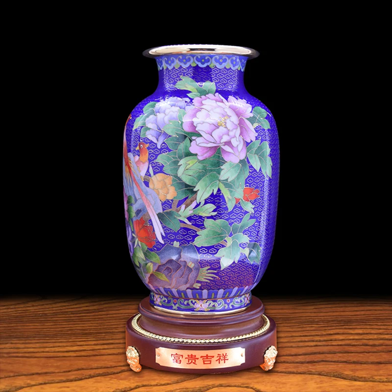 Gift For Leaders Cloisonne Enamel Handicrafts Cloisonne Vase Home Decoration Ornaments