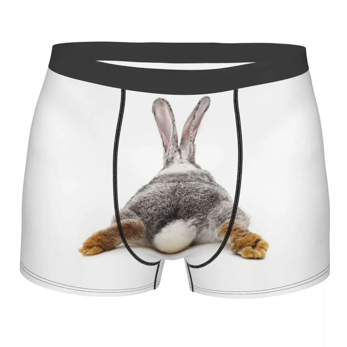 Just Relax Rabbit View From Behind Underpants Cotton Panties Men's Underwear Print Shorts Boxer Briefs