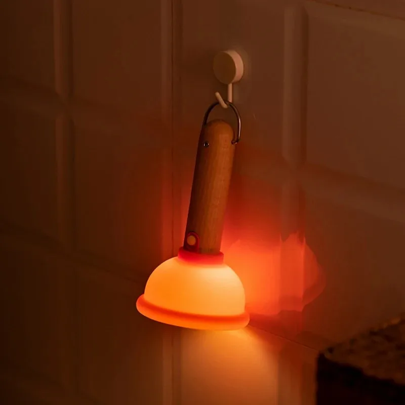 

E2 Toilet Suction Night Light Plunger Silicone Bedside Nursery Sleeping Lamp Atmosphere Bedroom Usb Cute Decorative Table Light