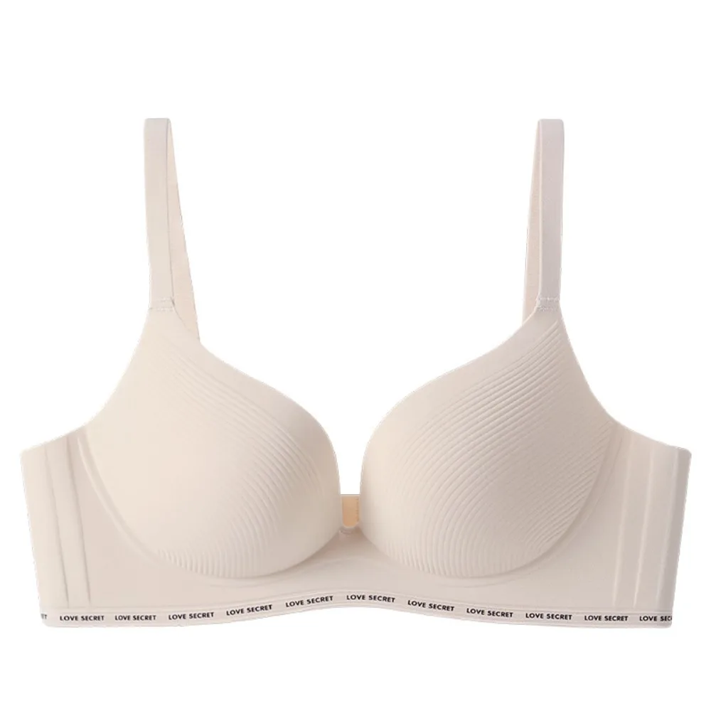 

English Letter Wireless Deep V Bra Close-fitting Anti-sagging Brassiere for Women Lingerie Adjustable Push Up Underwear Sport