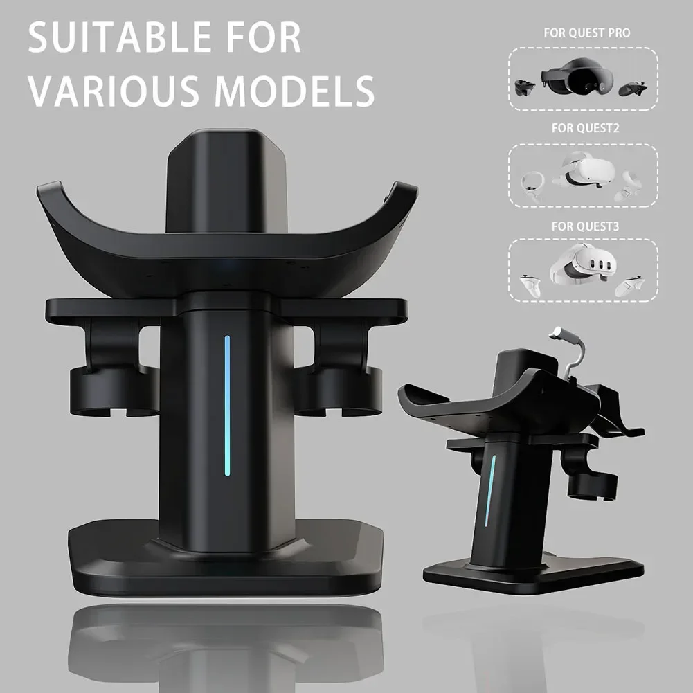 RGB Charging Bracket For Meta Quest3 3s Headset Controller Display Mount Station VR Display Stand For Meta Quest 3 Charge Stand