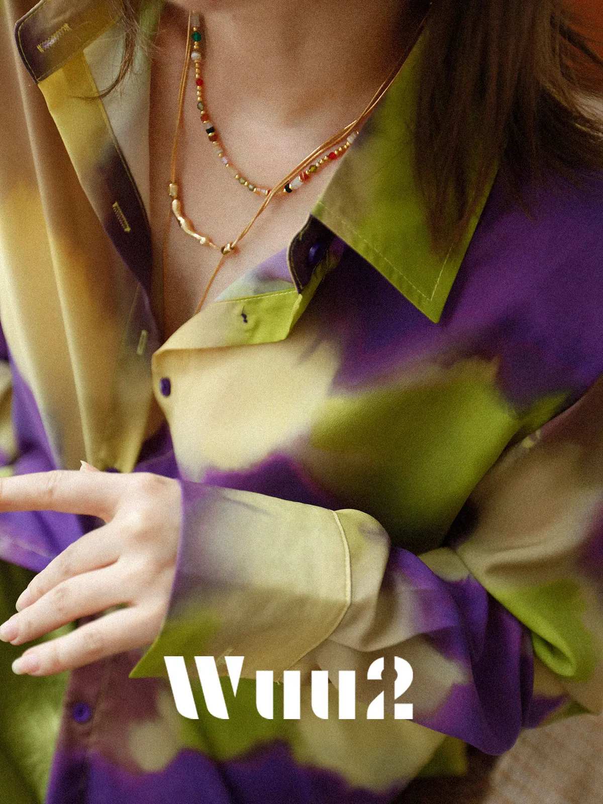 

Wuu2 Vintage Hong Kong Style Gradient Floral Women's Shirt Design Sensation High-End Unique Summer Top Breathable Long ...