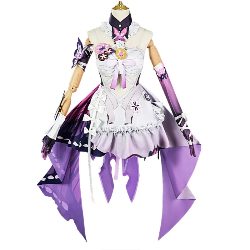 Honkai Star Rail Farfalla Set Cosplay Parrucca Abito Copricapo Elysia Amphore Nuova Pelle Vestito Costume da Festa di Halloween per Donna