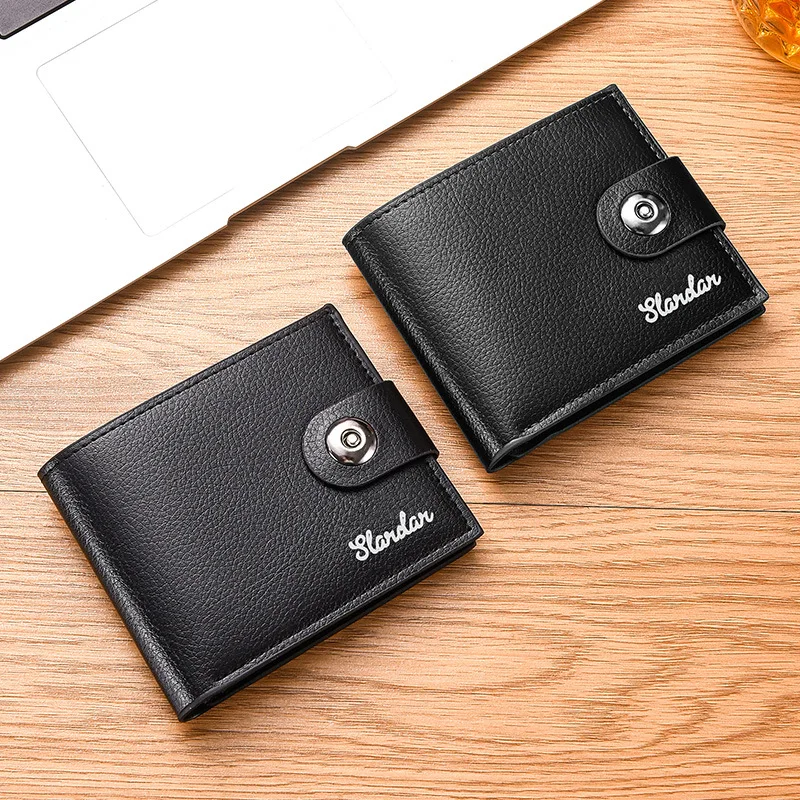 Magnetic Buckle Wallet for Men, Simple and Ultra-Thin with Multiple Card Slots, Student Casual Wallet, Business Youth Wallet
