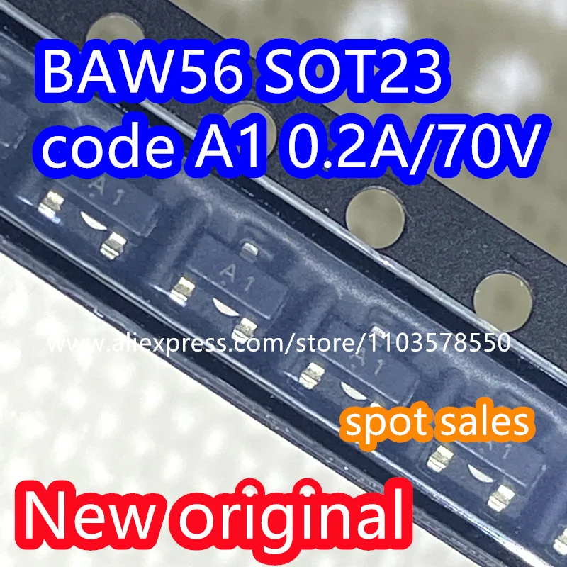 500PCS Brand new original BAW56 code A1 package SOT-23 switch diode 85V200mA