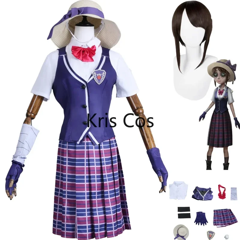 

FC6Anime Game Identity Ⅴ Emma Woods Cosplay Costume Gardener JK Uniform Skirt Vest Hat Woman Sexy Kawaii Halloween Carnival @ FC