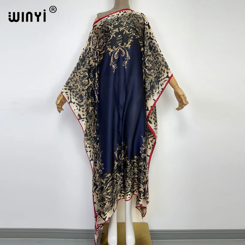 

Africa Fashion Blogger Recommend Popular printed Silk Kaftan Maxi dresses Loose Summer Beach Bohemian kaftan long dress for lady