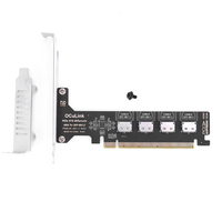 PCI-Express4.0 16x PCIE Detachable To 1/4 Oculink Split Bifurcation Card for U.2 SSD EGPU External Graphics Card Dock