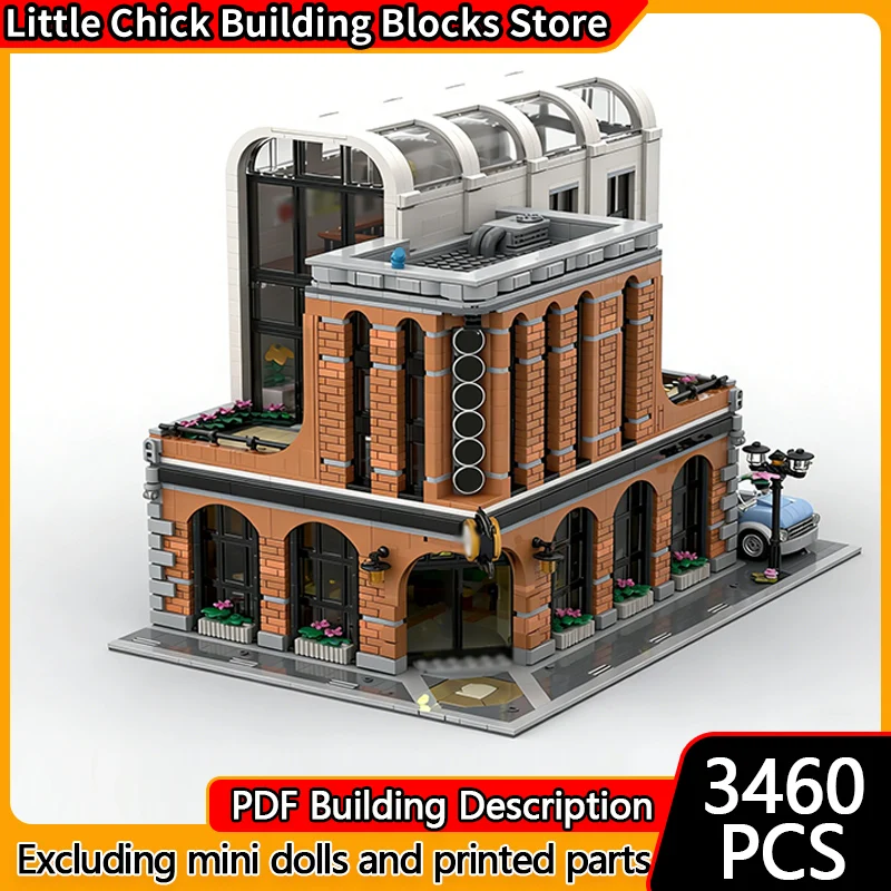

City Street View Model MOC Building Bricks City Market Center Modular Technology Children Holiday Gifts Assemble Toys Suit