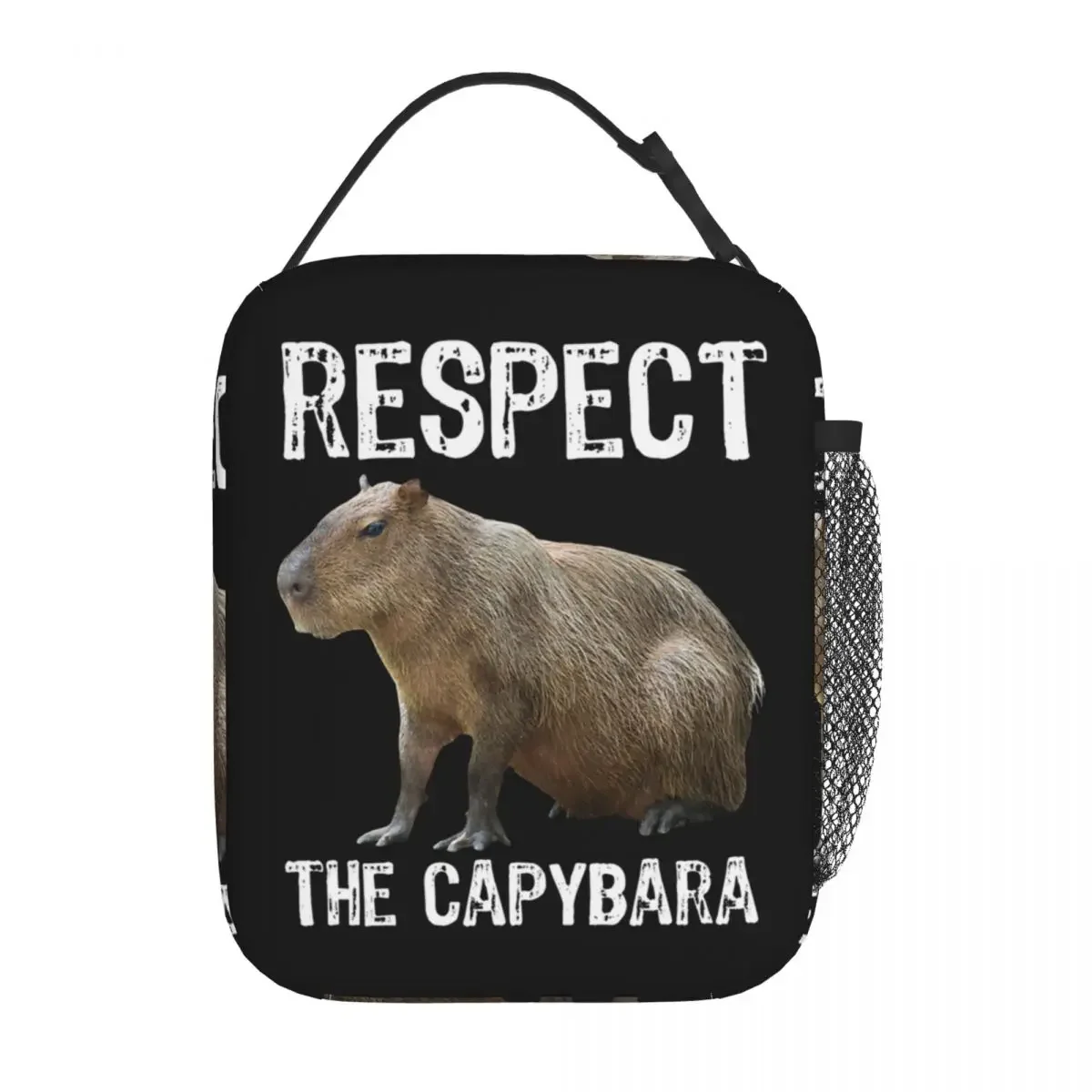 Respect The Capybara Insulated Lunch Bag Leakproof Meal Container Thermal Bag Tote Lunch Box Beach Picnic Girl Boy