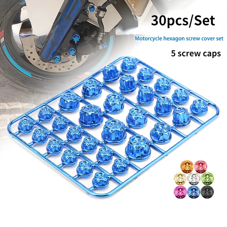 30pcs Motorcycle Screw Cap Cover Body Decorative Engine Bolt For Zontes 125 F750gs Quad Accessories Piaggio Zip