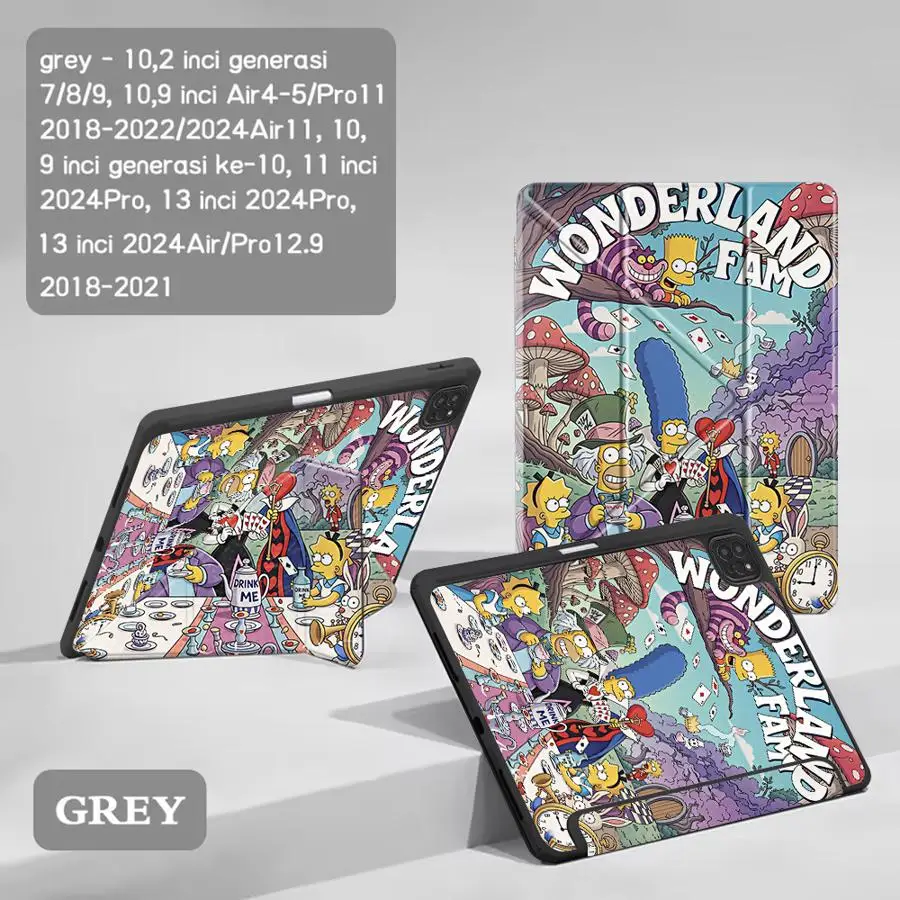 Funda con Soporte para Tablet iPad Mini 6 7 Pro 11th 10th 9th 8th 7th 12.9 Pulgadas Pro 2025 Air 4 5 M3 M2 M4 11 Pulgadas Parodia de Los Simpson