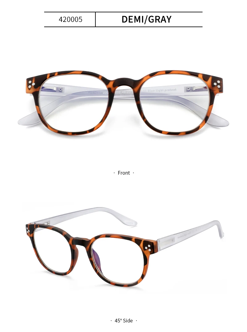 ZENOTTIC Environment Anti-Blaulicht-blockierende Lesebrille, quadratische Computerbrille für Unisex, Dioptrien von +0 bis +4,0 420 – Detail 9