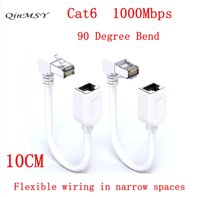 10CM CAT6 Ethernet Extension Cable, 6 RJ45 Plug To Jack Shielded LAN Network Jumper with Gold-plated Plug for Router Modem TV PC