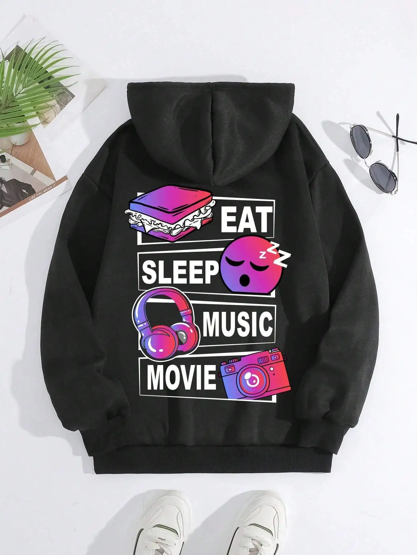 Fun cartoon print Female Hoody Harajuku Comfortable Sweatshirts Fashion O-Neck Quality Hooded Autumn Warm Streetwear Women