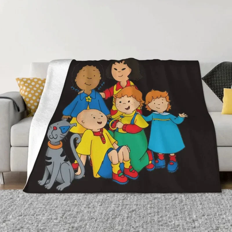 Caillou-Couverture de dessin animé Anime familial, couverture de glouton toutes saisons, légère et respirante, couverture fine pour la maison, couette de canapé