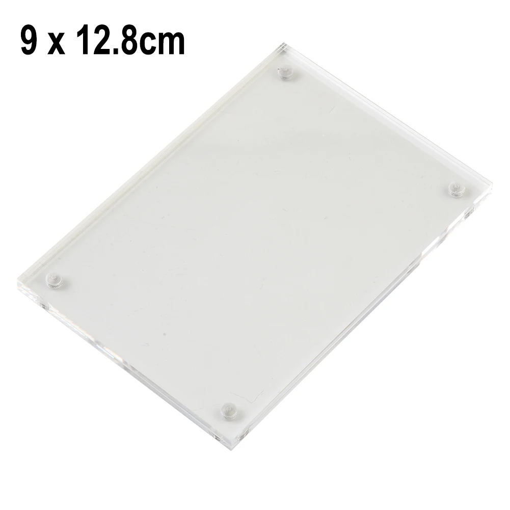 Acrilico Desktop Display Frame Table Card Sign Collection Photo-Protect Holder Album magnetico cartolina-espositore decorazioni per la casa