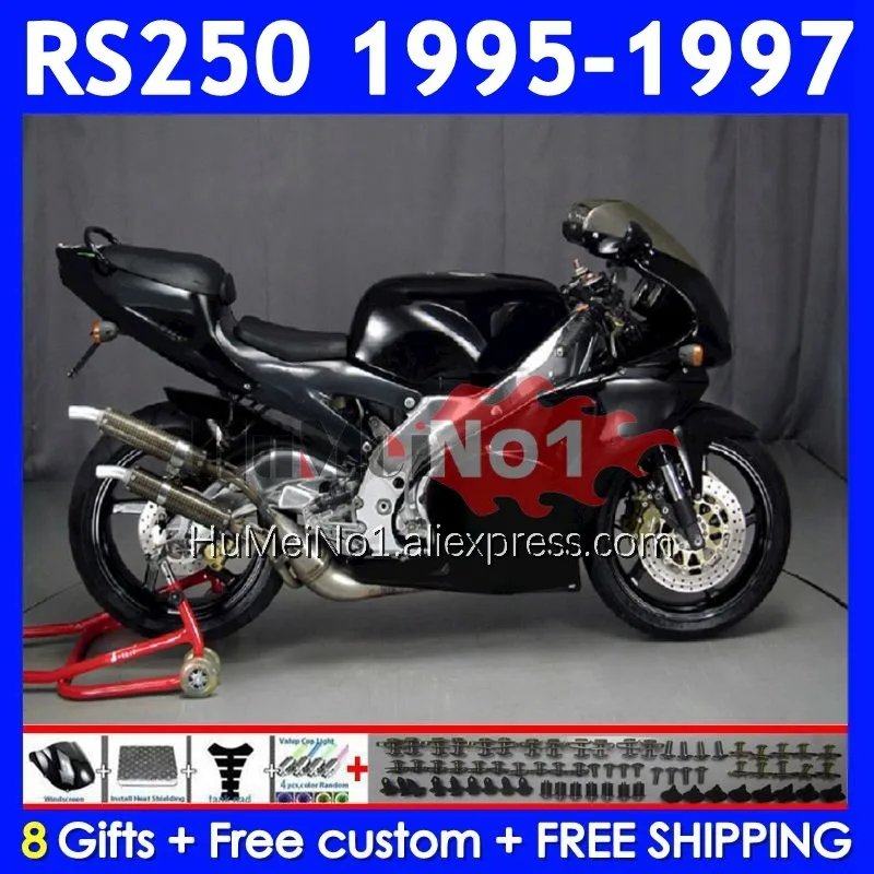 Body For Aprilia RS250 black stock RSV250RR RS-250 RSV250 R 317No.11 RS 250 RSV 250 R RR 1995 1996 1997 RS250R 95 96 97 Fairing