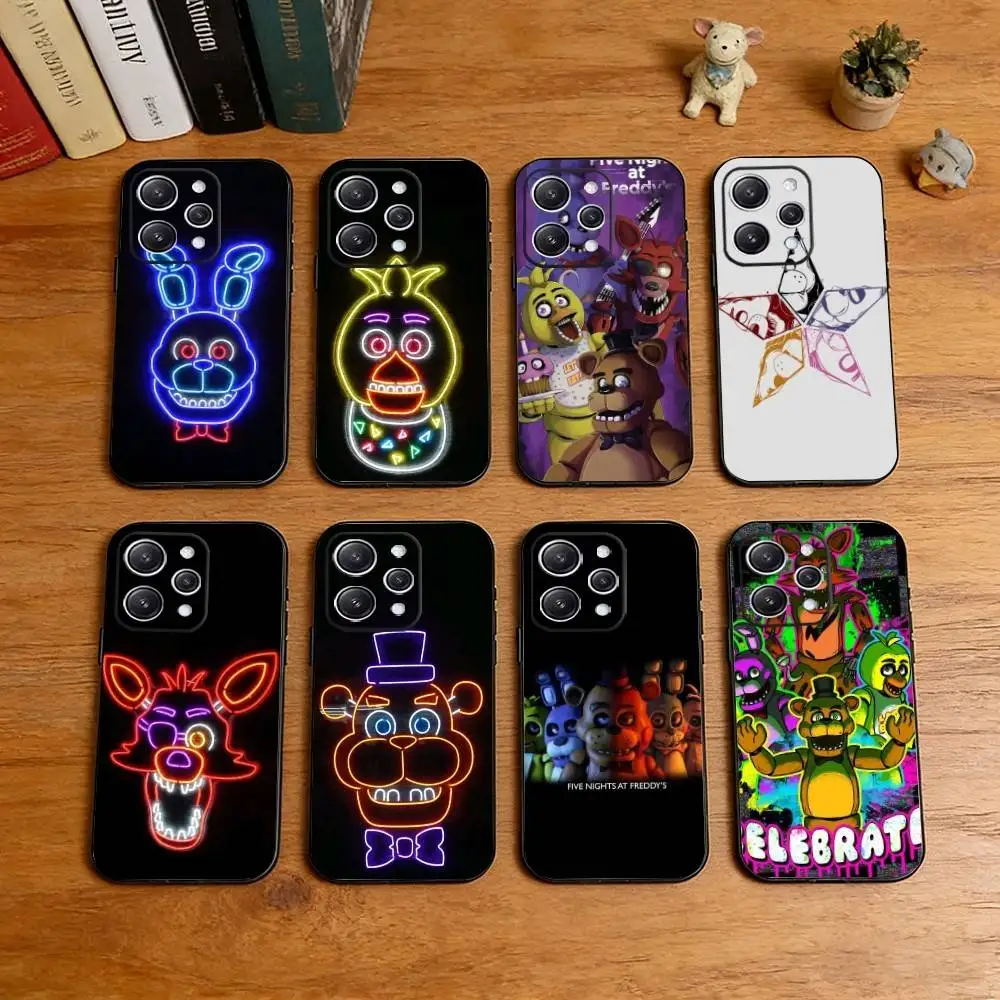 Five-Nights-At-Freddys F-Fnaf  Phone Case For iPhone 17,16,15,14,13,12,11 Plus,Pro Max,XS,Soft Silicone Black Cover