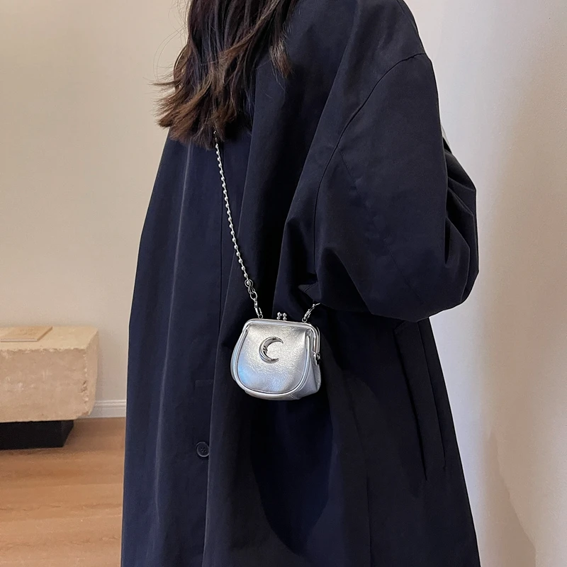 Silver Mini Cute Crossbody Bags for Women 2023 New Fashion Designer Females Luxury Y2k Leather Lipstick Bag Handbags and Purses