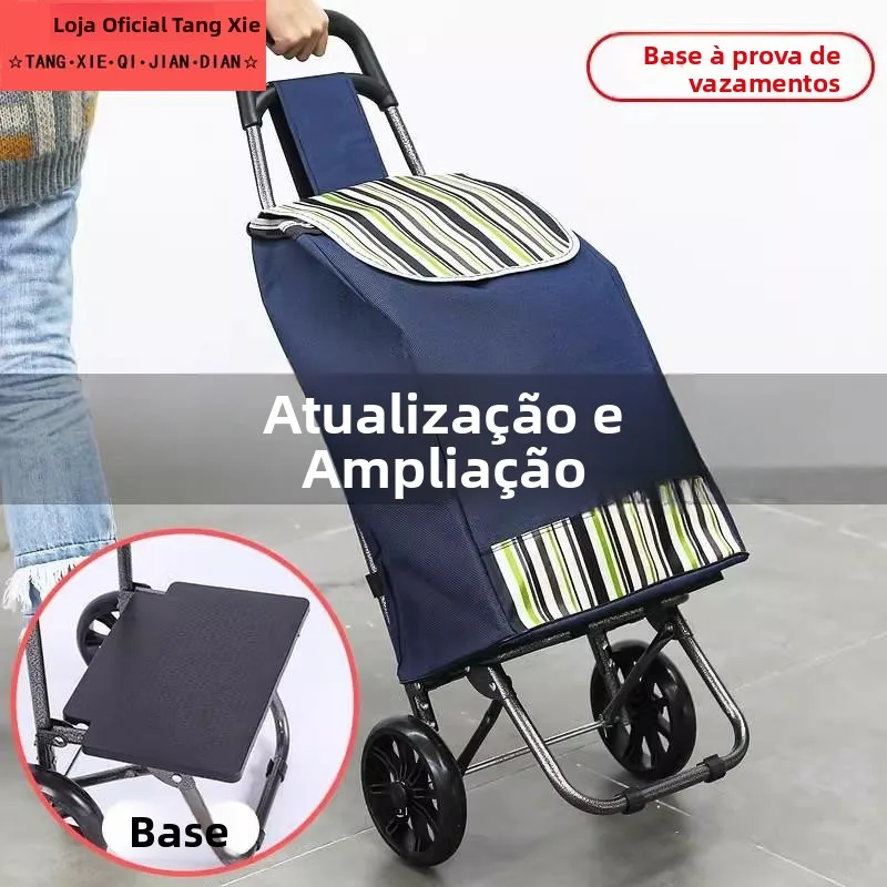 portable-hand-push-shopping-cart-with-wheels-simple-foldable-vegetable-basket-cloth-bag-stainless-steel-body-for-buying-veget