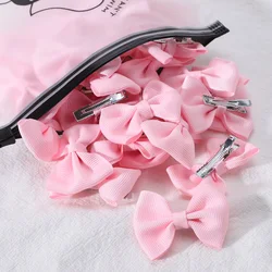 10Pcs/Lot Solid Color Baby Girl's Cute Barrettes Bow Ribbon Hair Clip Handmade Clip Headwear Hairpins Baby Kids Hair Accessories