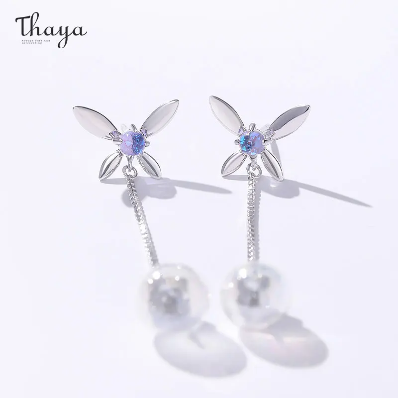 

Thaya New Trendy Crystal Women Drop Earrings S925 Silver Needle Pendant Dangle Earrings For Women Elegant Jewelry Birthday Gifts