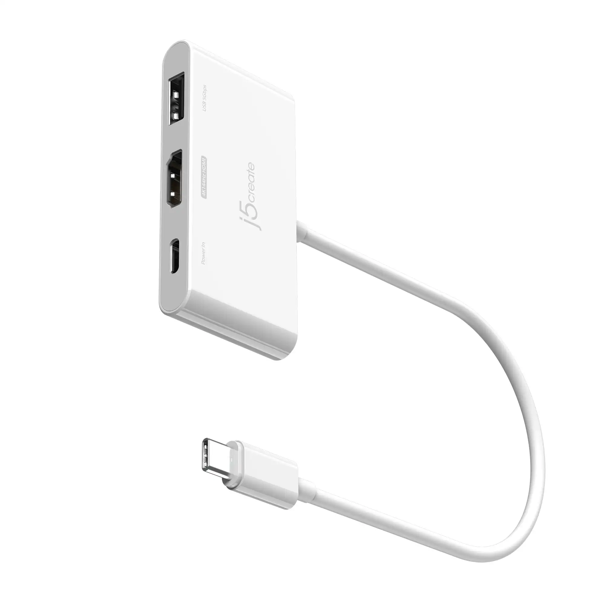J5create JCA399 3-Ports USB C Hub with Power Delivery 100W, White